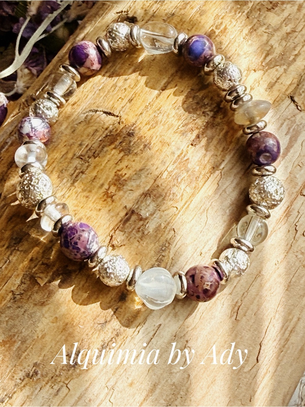 Purple turquoise lava rock Bracelet